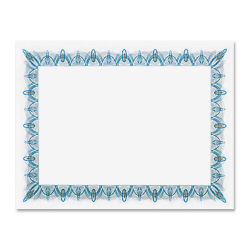 Geographics Gold Seal Parchment Certificates - 24 lb Basis Weight - 8.5" Width x 11" Length - Inkjet, Laser Compatible - Blue with Blue Border - Parchment Paper - 25 / Pack