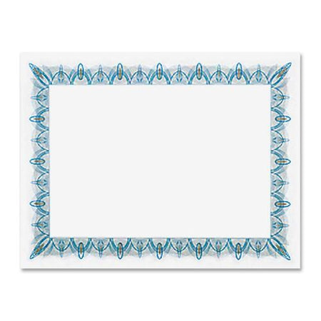 Geographics Gold Seal Parchment Certificates - 24 lb Basis Weight - 8.5" Width x 11" Length - Inkjet, Laser Compatible - Blue with Blue Border - Parchment Paper - 25 / Pack