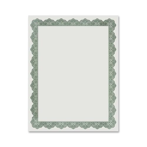 Geographics Blank Award Parchment Certificates - 24 lb Basis Weight - 8.5" Width x 11" Length - Inkjet, Laser Compatible - Green with Green Border - Parchment Paper - 25 / Pack