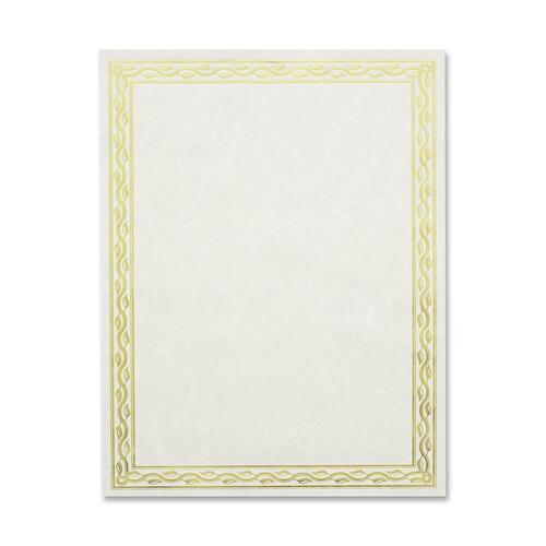Geographics Premium Gold Foil Border Certificates - 28 lb Basis Weight - 8.5" Width x 11" Length - Inkjet, Laser Compatible - Gold with Gold Border - Parchment Paper - 12 / Pack