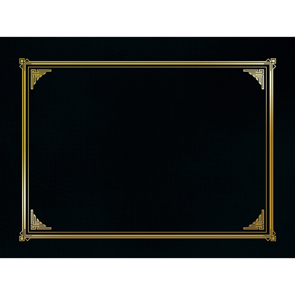 Geographics Letter, A4 Recycled Certificate Holder - 8 1/2" x 11" , 10" x 8" , 8 17/64" x 11 11/16" - Linen - Black - Die-cut, Embossed - 30% Recycled - 6 / Pack