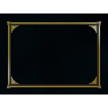 Geographics Letter, A4 Recycled Certificate Holder - 8 1/2" x 11" , 10" x 8" , 8 17/64" x 11 11/16" - Linen - Black - Die-cut, Embossed - 30% Recycled - 6 / Pack