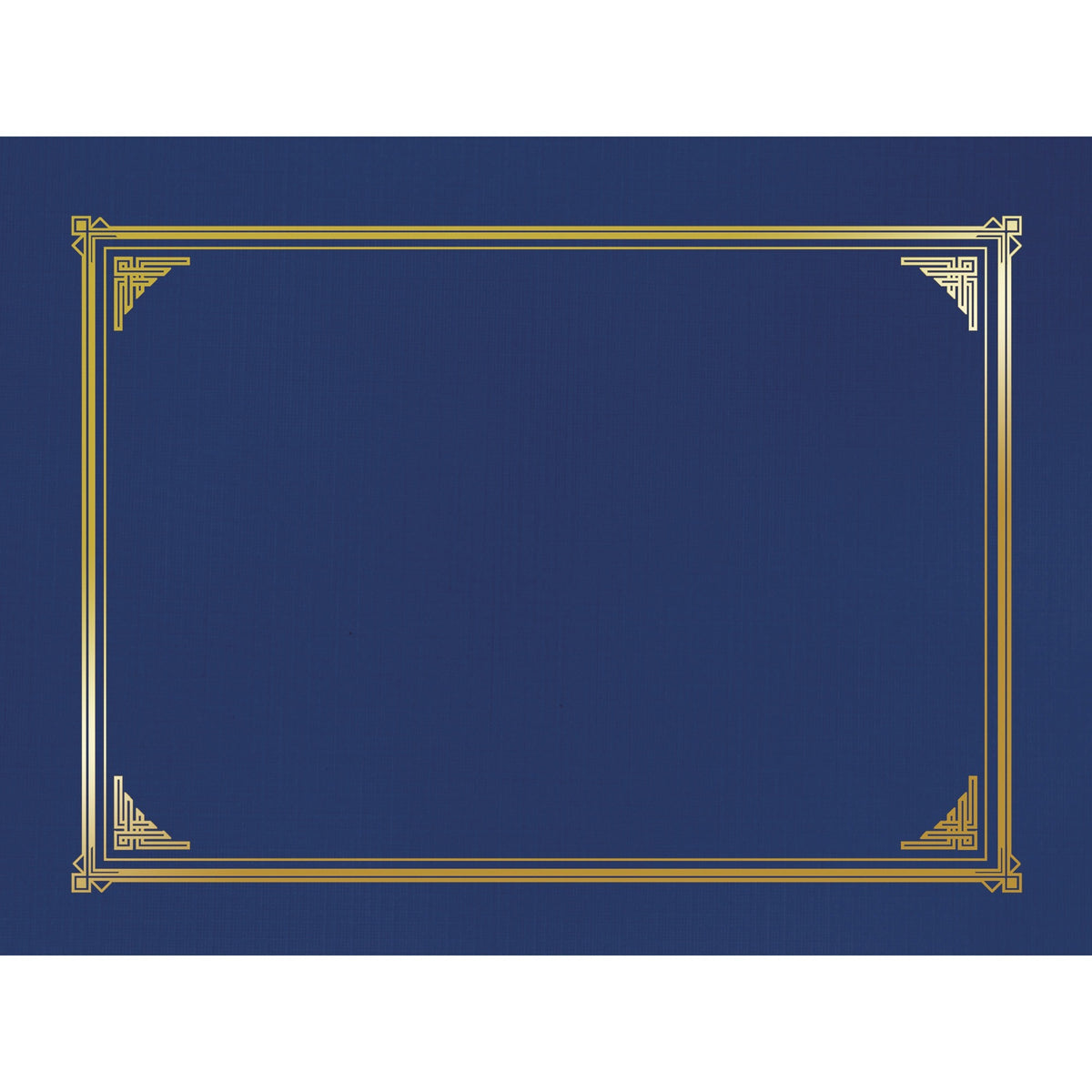 Geographics Letter, A4+ Recycled Certificate Holder - 8 1/2" x 11" , 10" x 8" , 8 17/64" x 11 11/16" - Linen - Navy Blue - Die-cut, Embossed - 30% Recycled - 6 / Pack