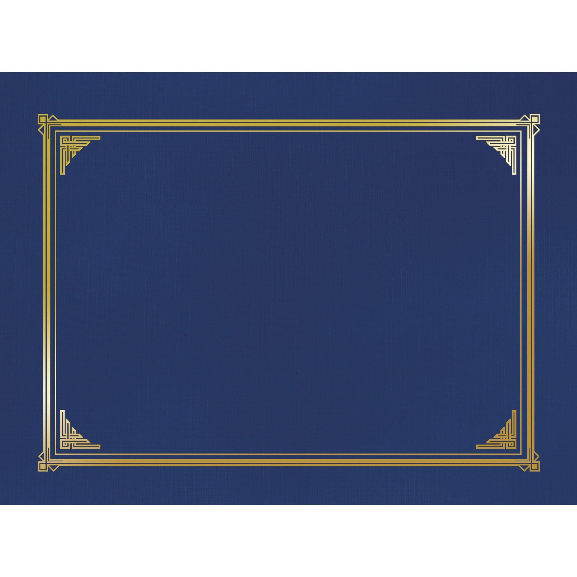 Geographics Letter, A4+ Recycled Certificate Holder - 8 1/2" x 11" , 10" x 8" , 8 17/64" x 11 11/16" - Linen - Navy Blue - Die-cut, Embossed - 30% Recycled - 6 / Pack