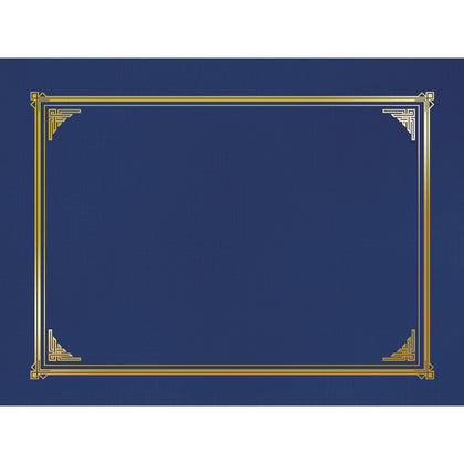 Geographics Recycled Certificate Holder - Navy Blue Linen - 6 Pack - Certificates & Seals