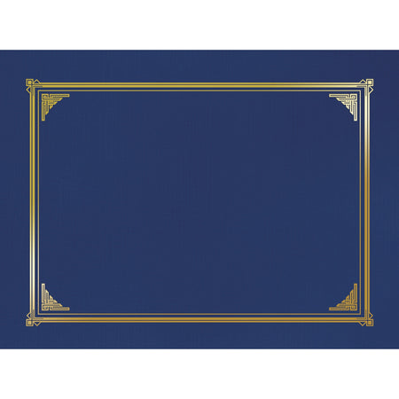 Geographics Letter, A4+ Recycled Certificate Holder - 8 1/2" x 11" , 10" x 8" , 8 17/64" x 11 11/16" - Linen - Navy Blue - Die-cut, Embossed - 30% Recycled - 6 / Pack