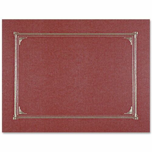Geographics Letter, A4 Recycled Certificate Holder - 8 1/2" x 11" , 10" x 8" , 8 17/64" x 11 11/16" - Linen - Burgundy - Die-cut, Embossed - 30% Recycled - 6 / Pack