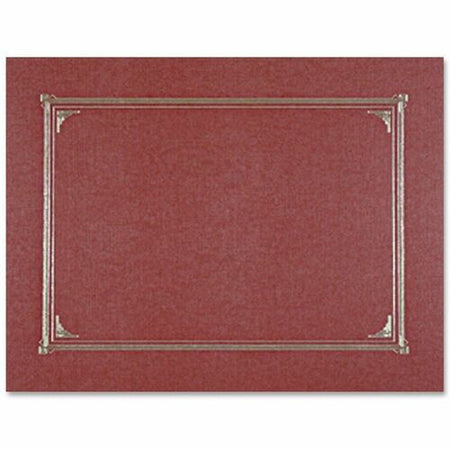 Geographics Letter, A4 Recycled Certificate Holder - 8 1/2" x 11" , 10" x 8" , 8 17/64" x 11 11/16" - Linen - Burgundy - Die-cut, Embossed - 30% Recycled - 6 / Pack