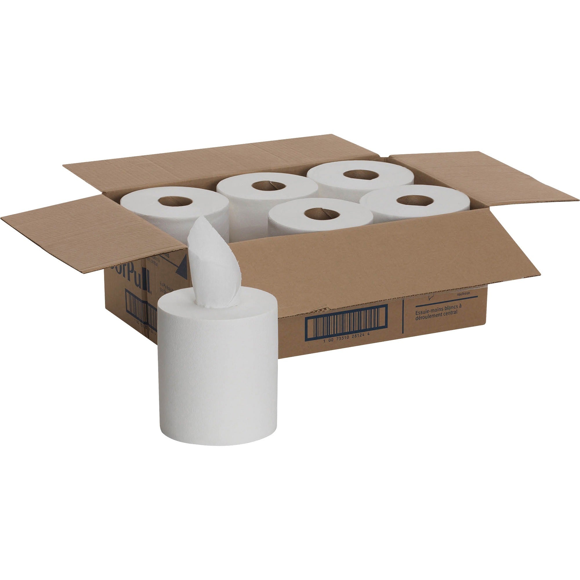 SofPull Centerpull Regular Capacity Paper Towels - 1 Ply - 15" Width x 7.80" Length - 320 Sheets/Roll - White - 6 / Carton