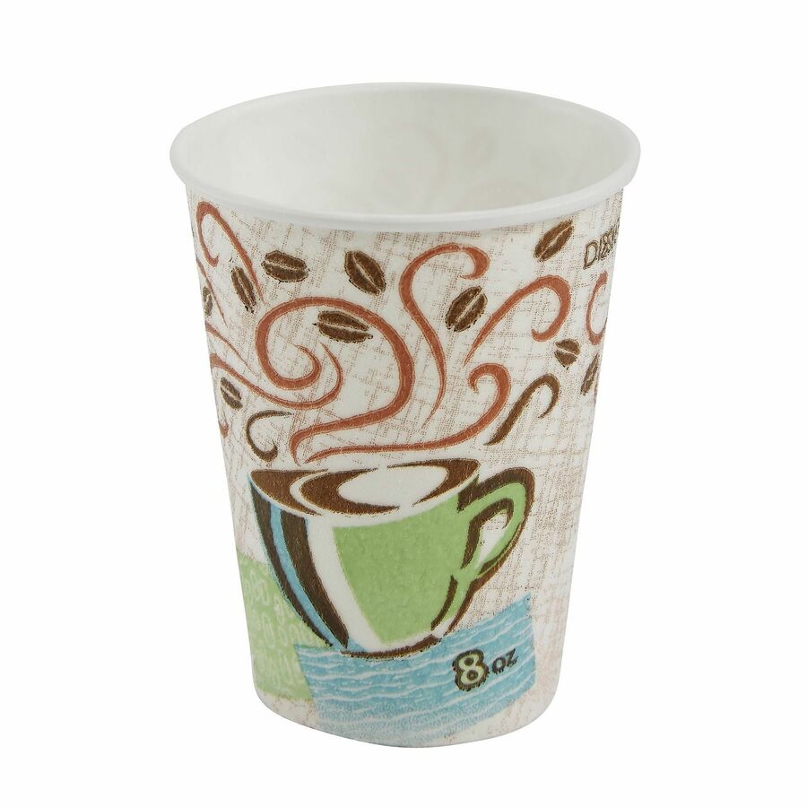 Dixie PerfecTouch 8 oz Insulated Paper Hot Coffee Cups by GP Pro - Original