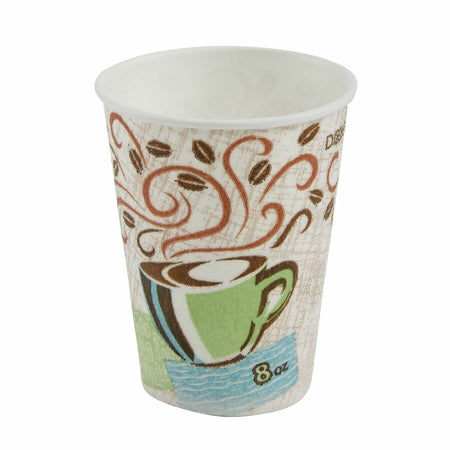 Dixie PerfecTouch 8 oz Insulated Paper Hot Coffee Cups by GP Pro - Original