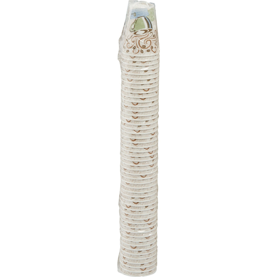 Dixie PerfecTouch 8 oz Insulated Paper Hot Coffee Cups by GP Pro - 8 fl oz - Coffee Haze - Paper, Cellulose Fiber - Hot Drink - 50 / Pack