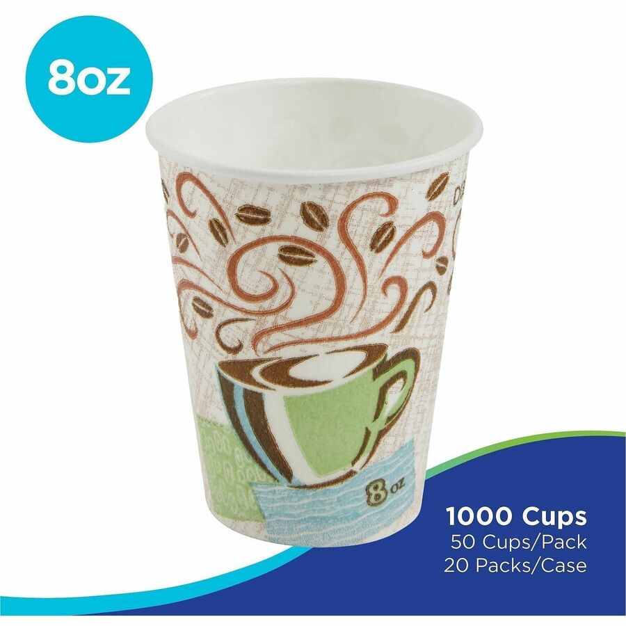 Dixie PerfecTouch 8 oz Insulated Paper Hot Coffee Cups by GP Pro - Alternate-Image2