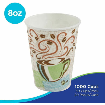 Dixie PerfecTouch 8 oz Insulated Paper Hot Coffee Cups by GP Pro - Alternate-Image2