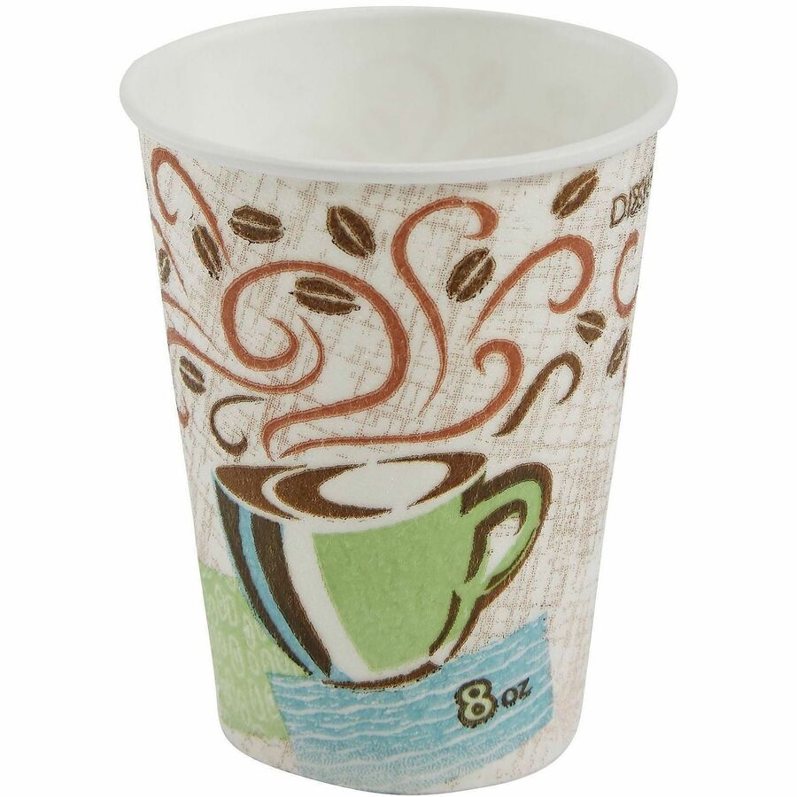 Dixie PerfecTouch 8 oz Insulated Paper Hot Coffee Cups by GP Pro - Alternate-Image1