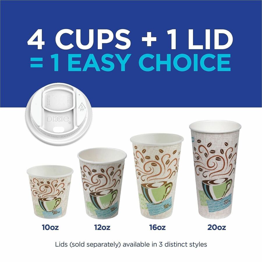 Dixie PerfecTouch 12 oz Insulated Paper Hot Coffee Cups by GP Pro - Alternate-Image7