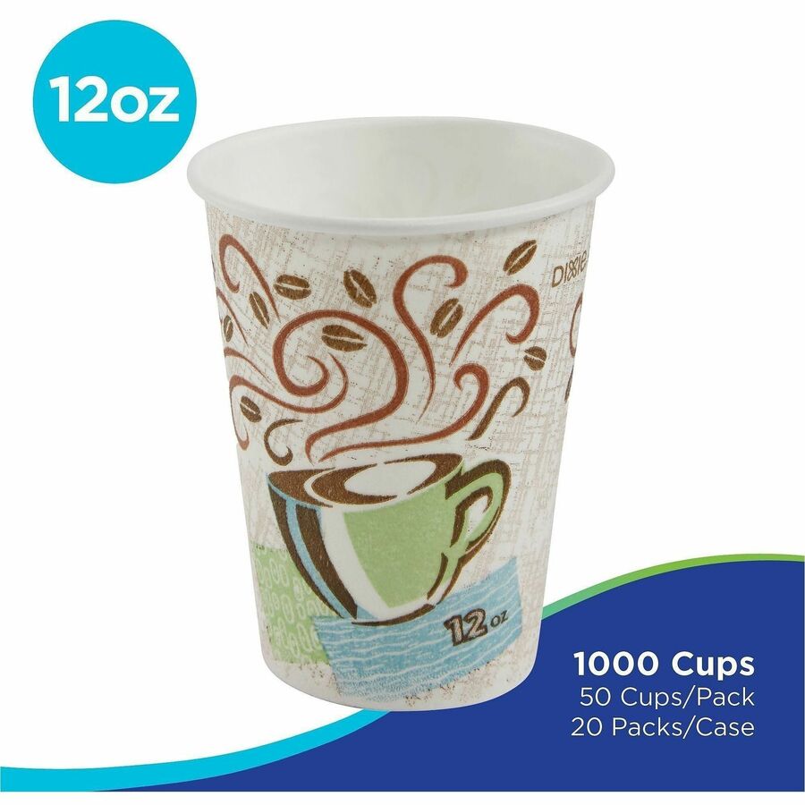 Dixie PerfecTouch 12 oz Insulated Paper Hot Coffee Cups by GP Pro - Alternate-Image1