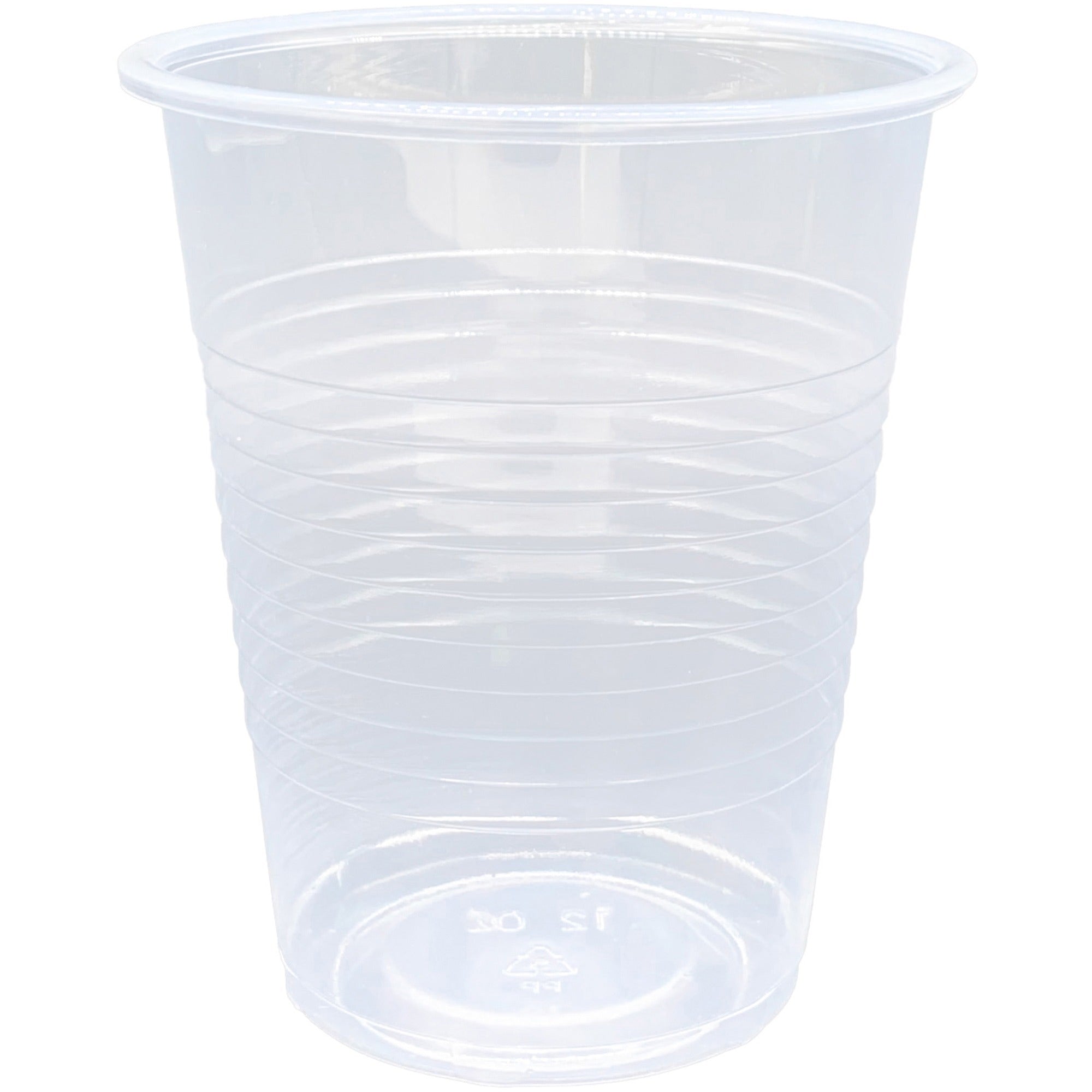 Genuine Joe Transparent Beverage Cups - 12 oz Clear Plastic - Cold Drink - 100/Pack