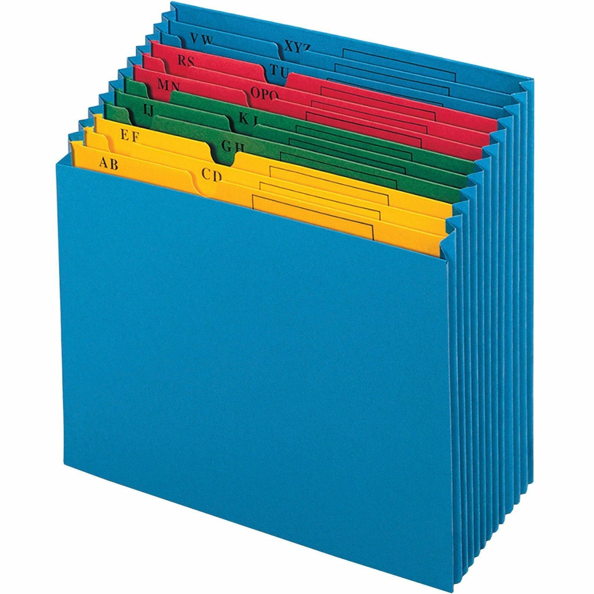 Pendaflex Recycled Expanding File - 11" x 12" - 12 Pocket(s) - Paper, Paper - Blue - Preprinted - 10% Recycled - 1 Each