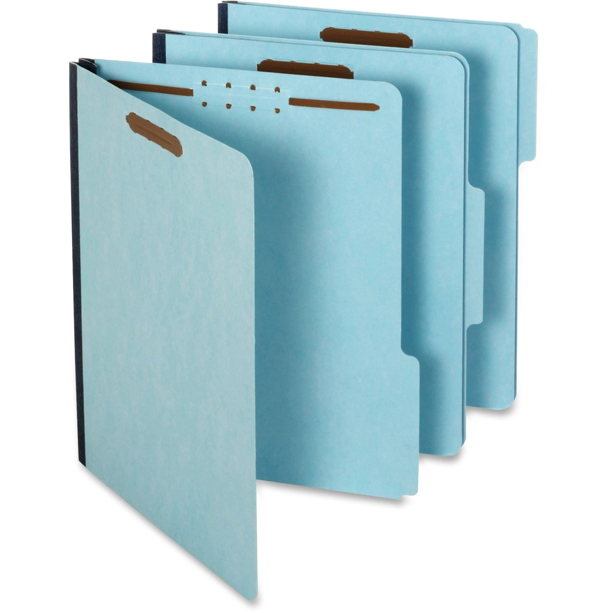 Pendaflex 1/3 Tab Cut Letter Recycled Classification Folder - 8 1/2" x 11" - 200 Sheets Capacity - 1" Expansion - 2 Fastener(s) - 2" for Folder - Top Tab Location - Assorted Tab Position - 25 pt. - Pressboard - Light Blue - 60% Recycled - 25 / Box