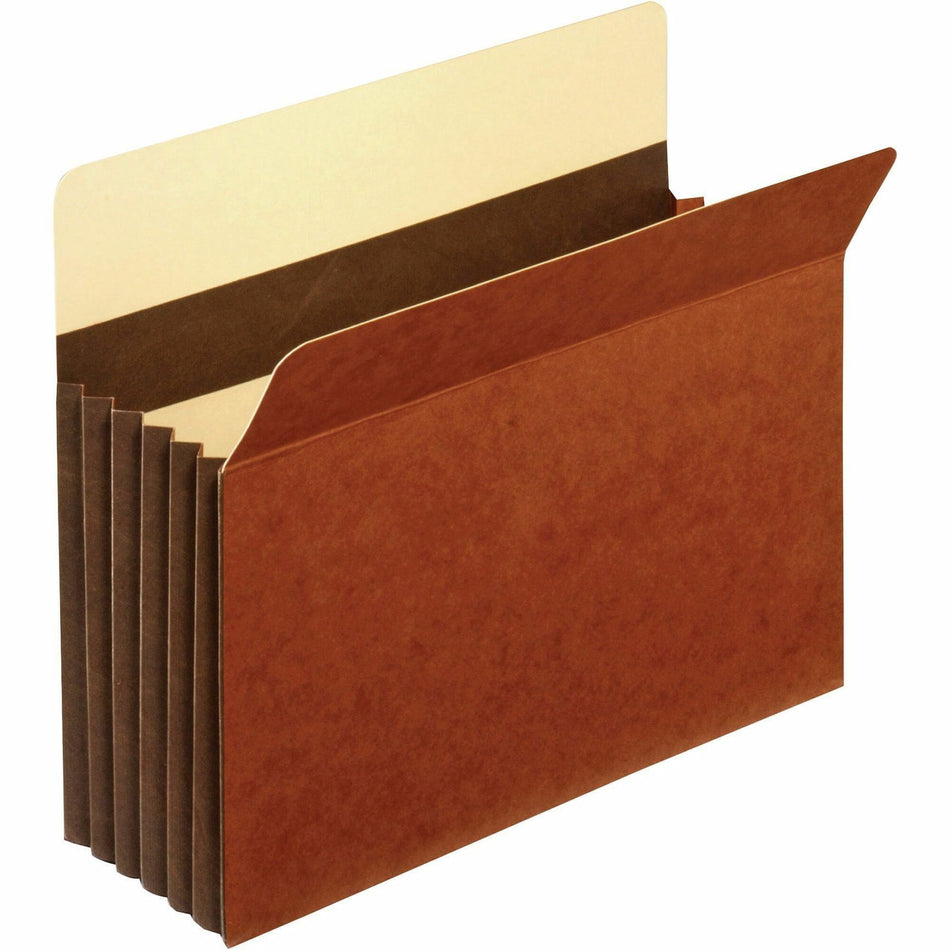 Pendaflex Letter Recycled Expanding File - 8 1/2" x 11" - 5 1/4" Expansion - 24 pt. - Tyvek - Brown - Reinforced Base, Reinforced Base, Heavy Duty, Tear Resistant, Wear Resistant, Durable - 10% Recycled - 10 / Box