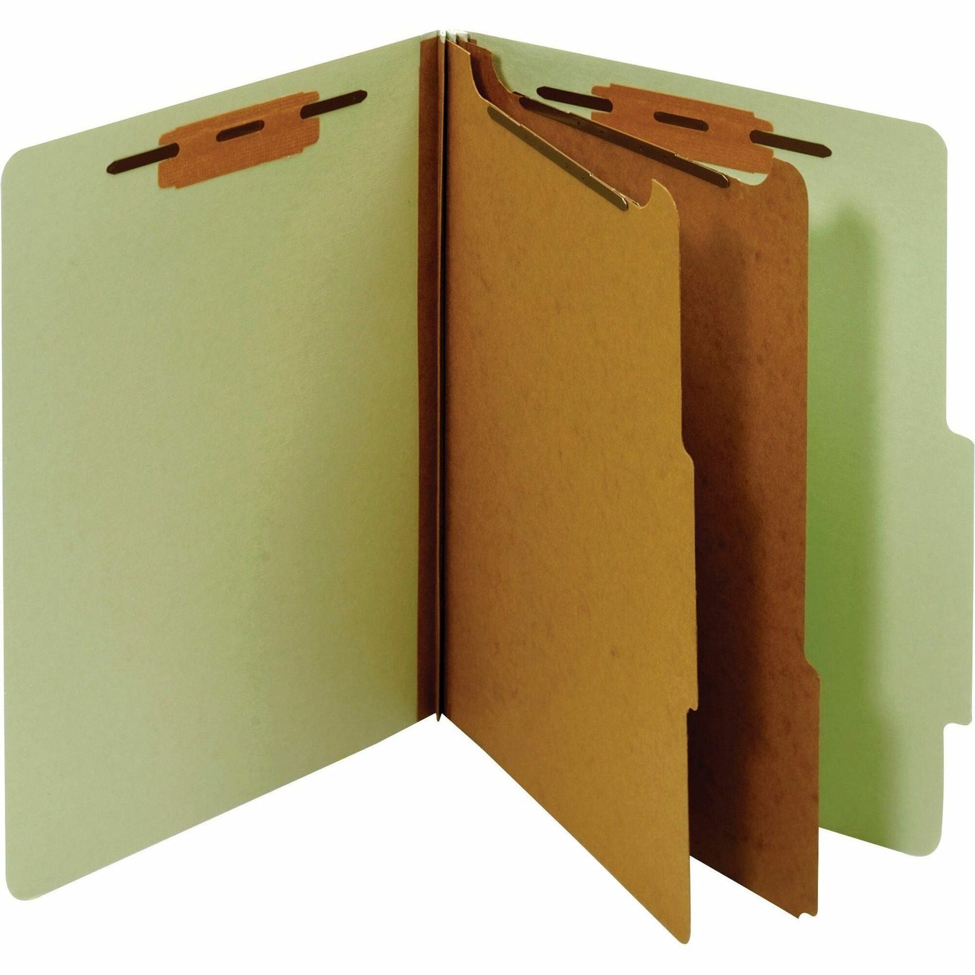 Pendaflex Letter Recycled Classification Folder - 8 1/2" x 11" - 1" for Folder - 2 Divider(s) - 25 pt. - Pressboard, Tyvek - Green - Reinforced, Tyvek Tape Spine - 60% Recycled - 1 Each