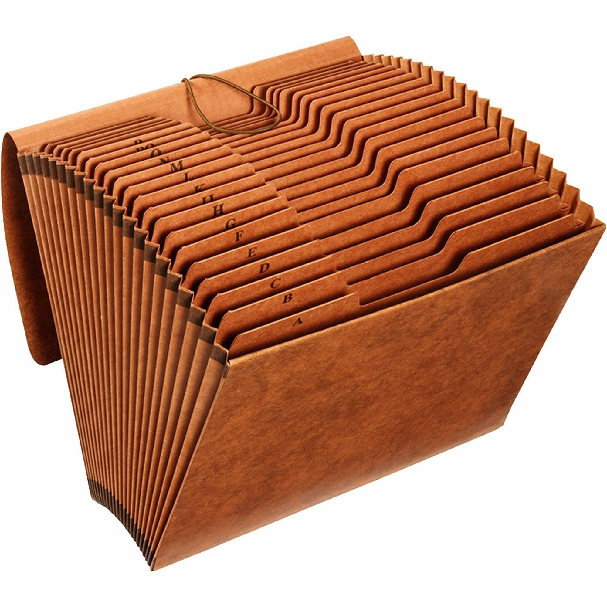 Pendaflex 1/3 Tab Cut Legal Recycled Expanding File - 8 1/2" x 14" - 21 Pocket(s) - Top Tab Location - 80 pt. - Tyvek - Brown - Reinforced, Reinforced - 10% Recycled - 1 Each