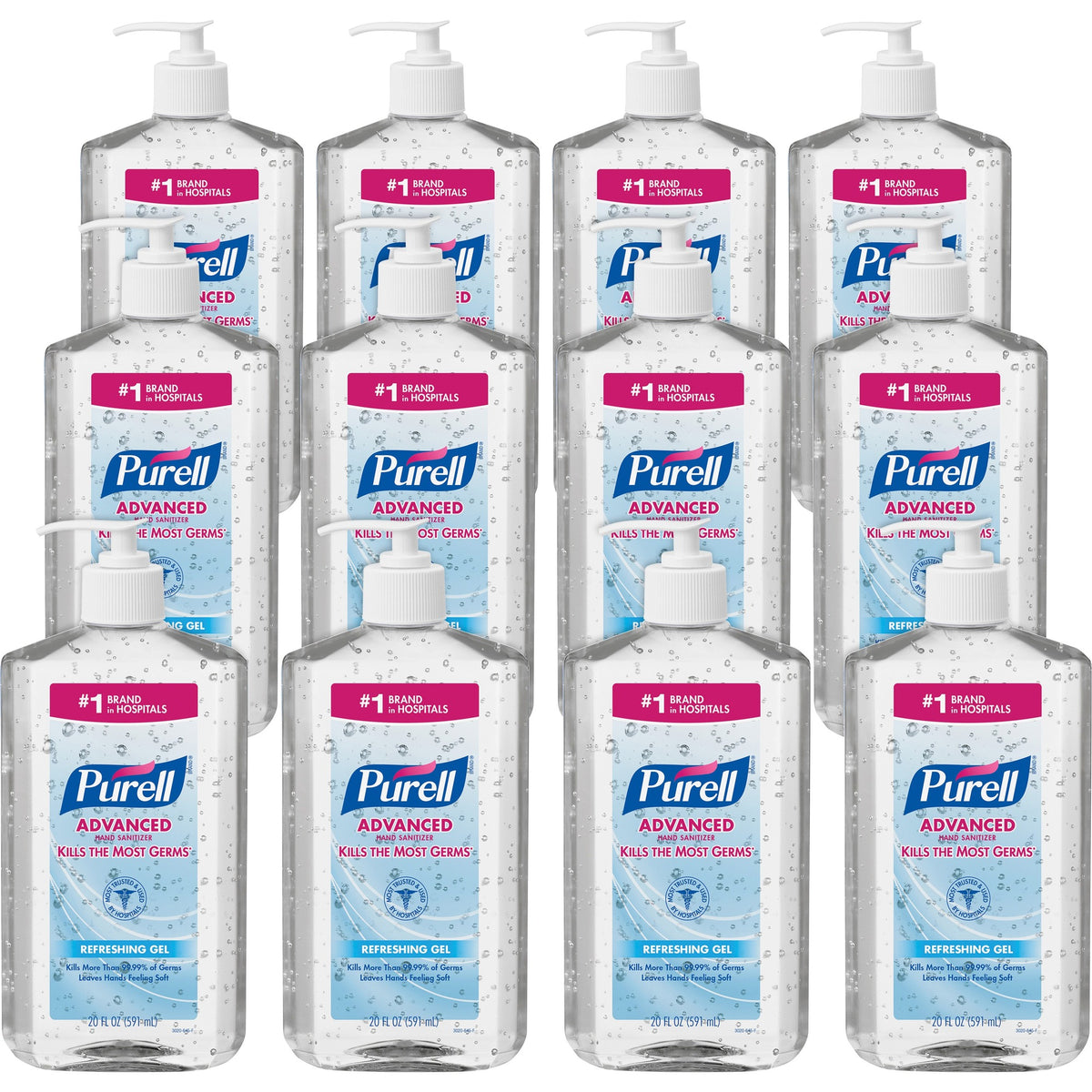 PURELL® Advanced Hand Sanitizer - Clean Scent - 20 fl oz - Pump Bottle Dispenser - Hand, Skin - Moisturizing - Clear - Triclosan-free, Paraben-free, Phthalate-free - 12 / Carton