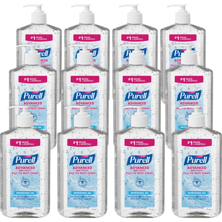 PURELL® Advanced Hand Sanitizer - Clean Scent - 20 fl oz - Pump Bottle Dispenser - Hand, Skin - Moisturizing - Clear - Triclosan-free, Paraben-free, Phthalate-free - 12 / Carton