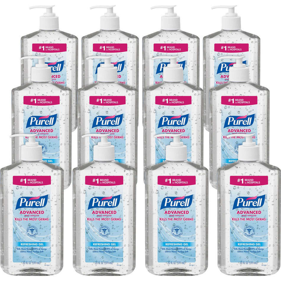 PURELL® Advanced Hand Sanitizer - Clean Scent - 20 fl oz - Pump Bottle Dispenser - Hand, Skin - Moisturizing - Clear - Triclosan-free, Paraben-free, Phthalate-free - 12 / Carton