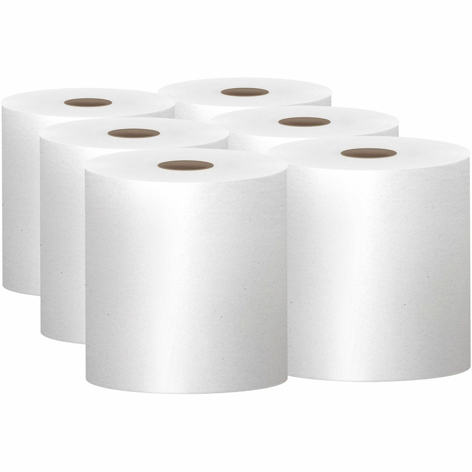 Scott Essential Universal High-Capacity Hard Roll Towels with Absorbency Pockets - 7.87" Width x 1000 ft Length - 1000 Sheets/Roll - White - Paper - 6 / Carton