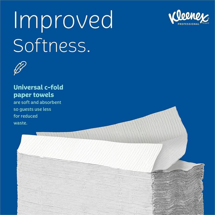 Kleenex® C-Fold Towels - 10.13" Width x 13.25" Length - White - 150/Pack - 16 / Carton