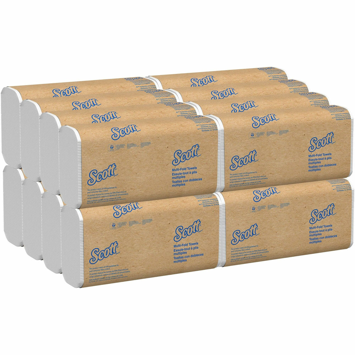 Scott® Multifold Paper Towels with Absorbency Pockets - 9.20" Width x 9.40" Length - White - Paper - 250/Pack - 16 / Carton