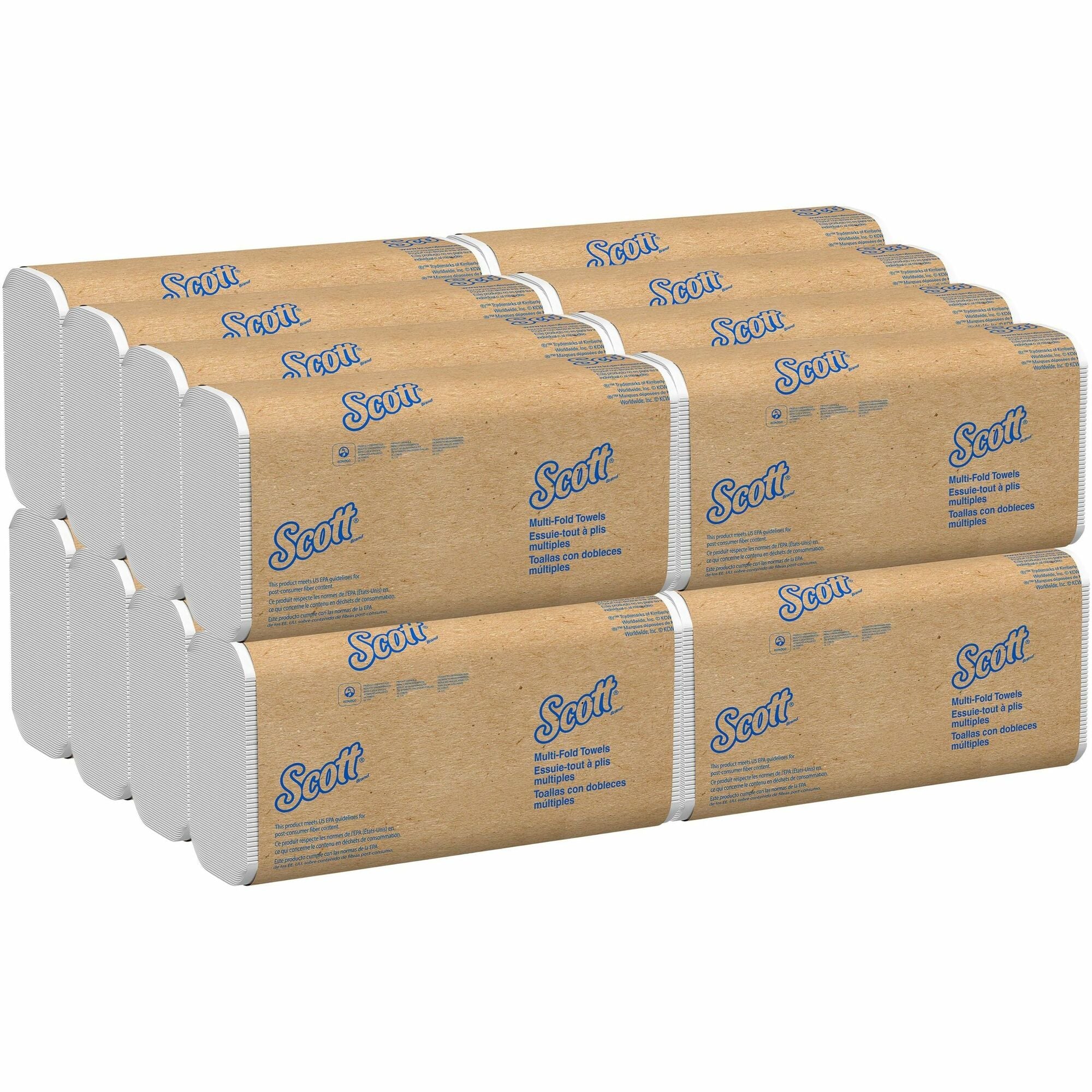 Scott® Multifold Paper Towels with Absorbency Pockets - 9.20" Width x 9.40" Length - White - Paper - 250/Pack - 16 / Carton