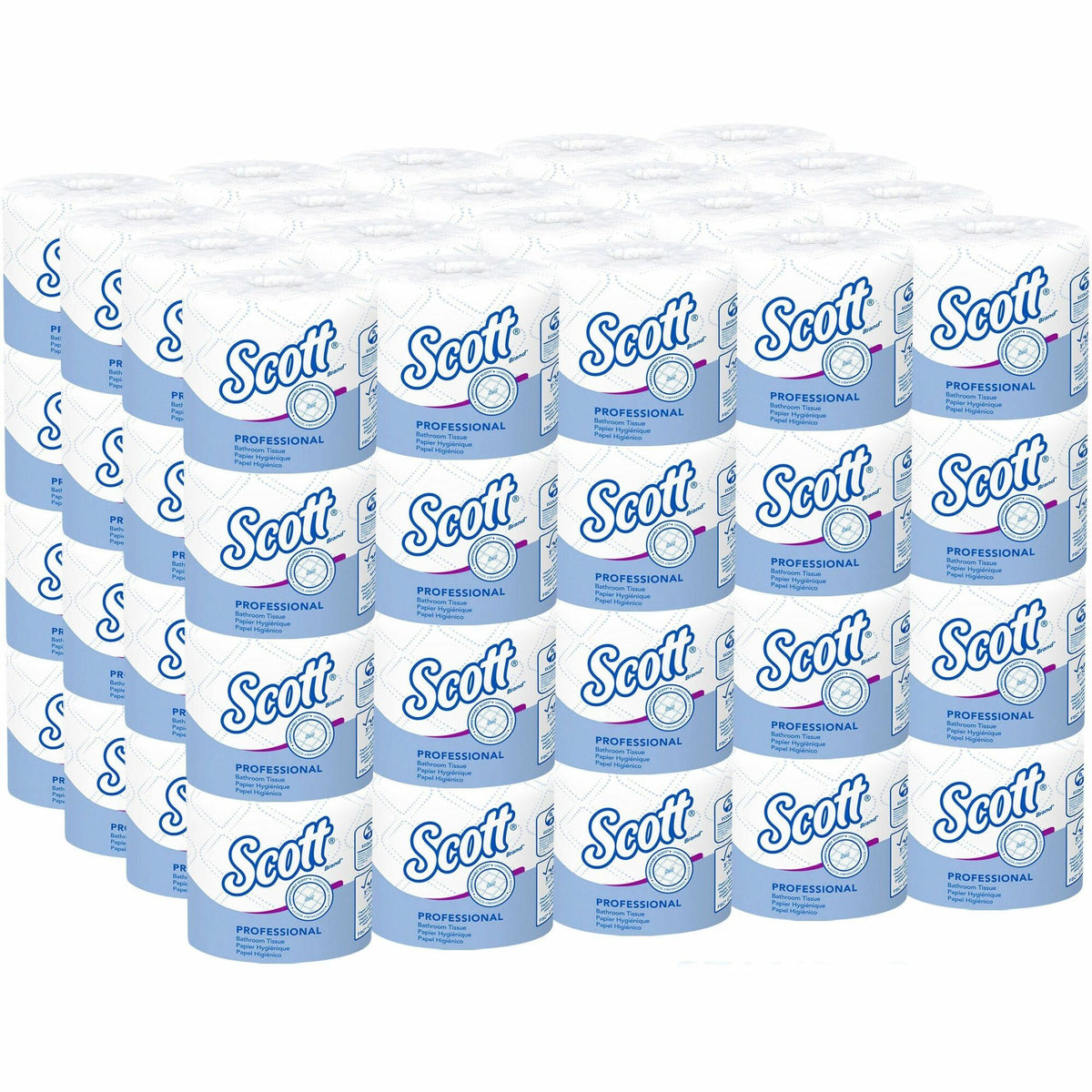 Scott Professional Standard Roll Toilet Paper with Elevated Design - 2 Ply - 4" Width x 4" Length - 550 Sheets/Roll - White - 80 / Carton