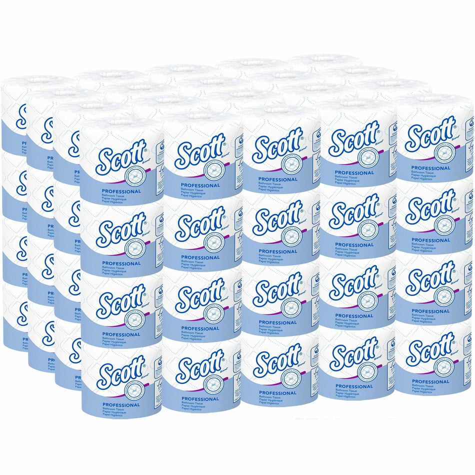 Scott Professional Standard Roll Toilet Paper with Elevated Design - 2 Ply - 4" Width x 4" Length - 550 Sheets/Roll - White - 80 / Carton