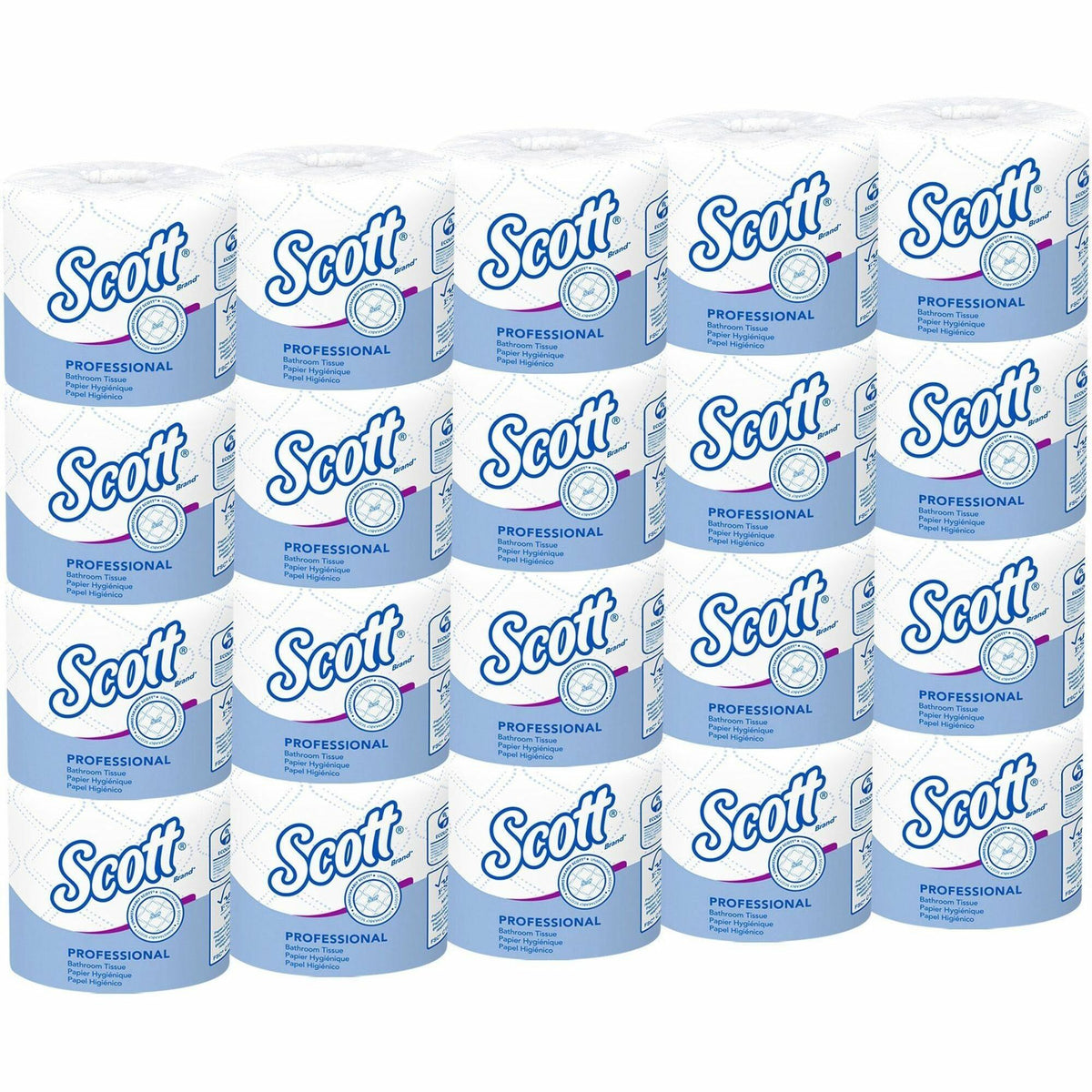 Scott Professional Standard Roll Toilet Paper with Elevated Design - 2 Ply - 4" Width x 4" Length - 550 Sheets/Roll - White - 20 / Carton