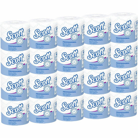 Scott Professional Standard Roll Toilet Paper with Elevated Design - 2 Ply - 4" Width x 4" Length - 550 Sheets/Roll - White - 20 / Carton