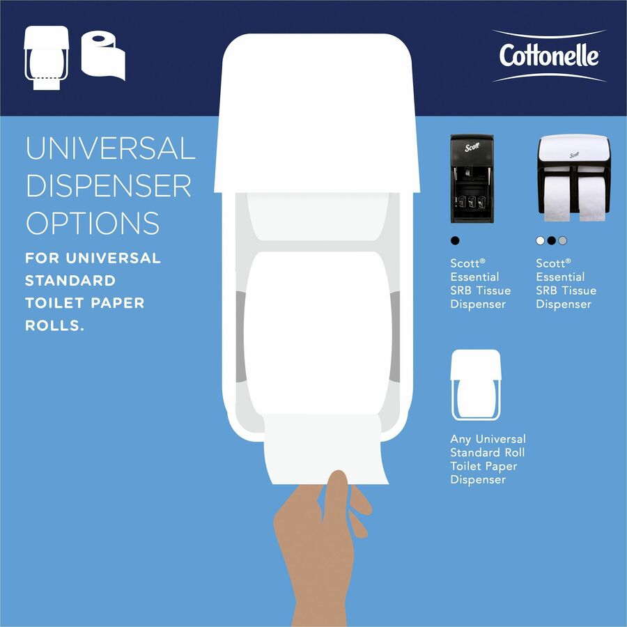 Cottonelle Professional Standard Roll Toilet Paper - 2 Ply - 4" Width x 4" Length - 451 Sheets/Roll - White - 60 / Carton