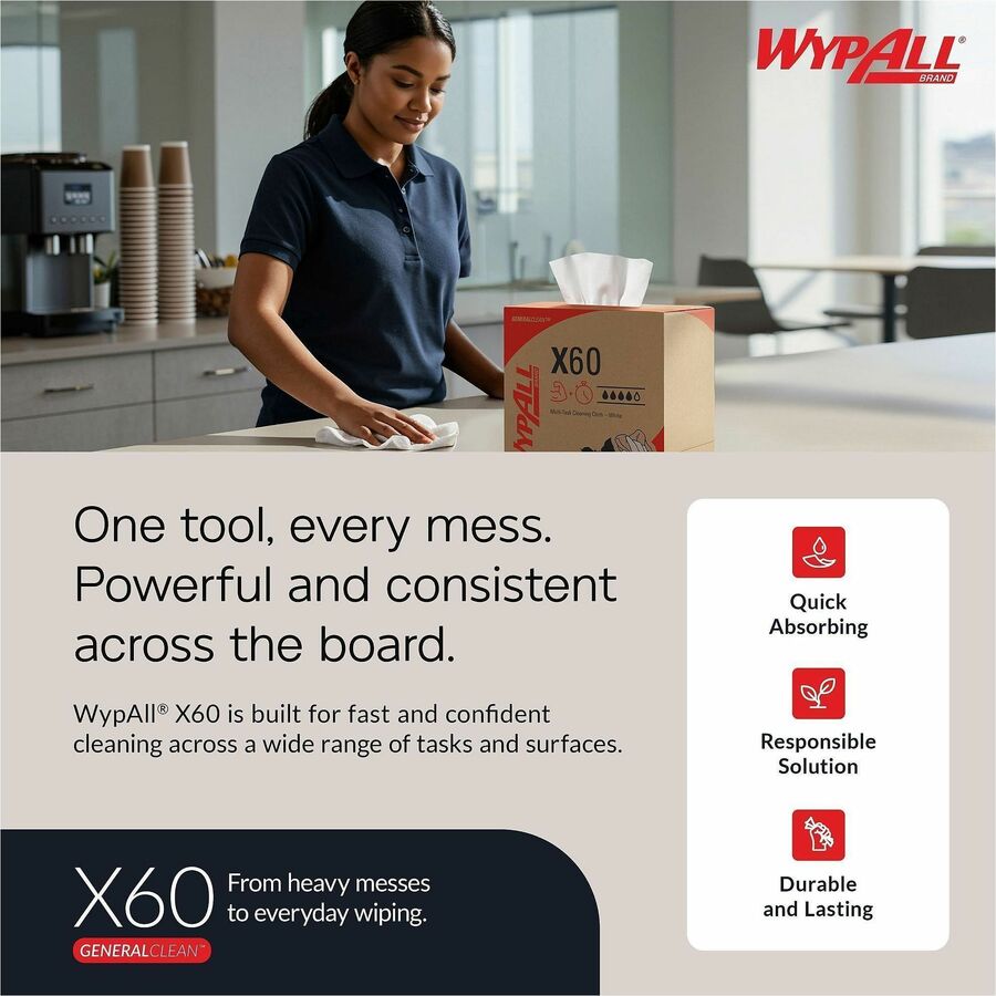 Wypall GeneralClean X60 Multi-Task Cleaning Cloths - Pop-Up Box - Alternate-Image6