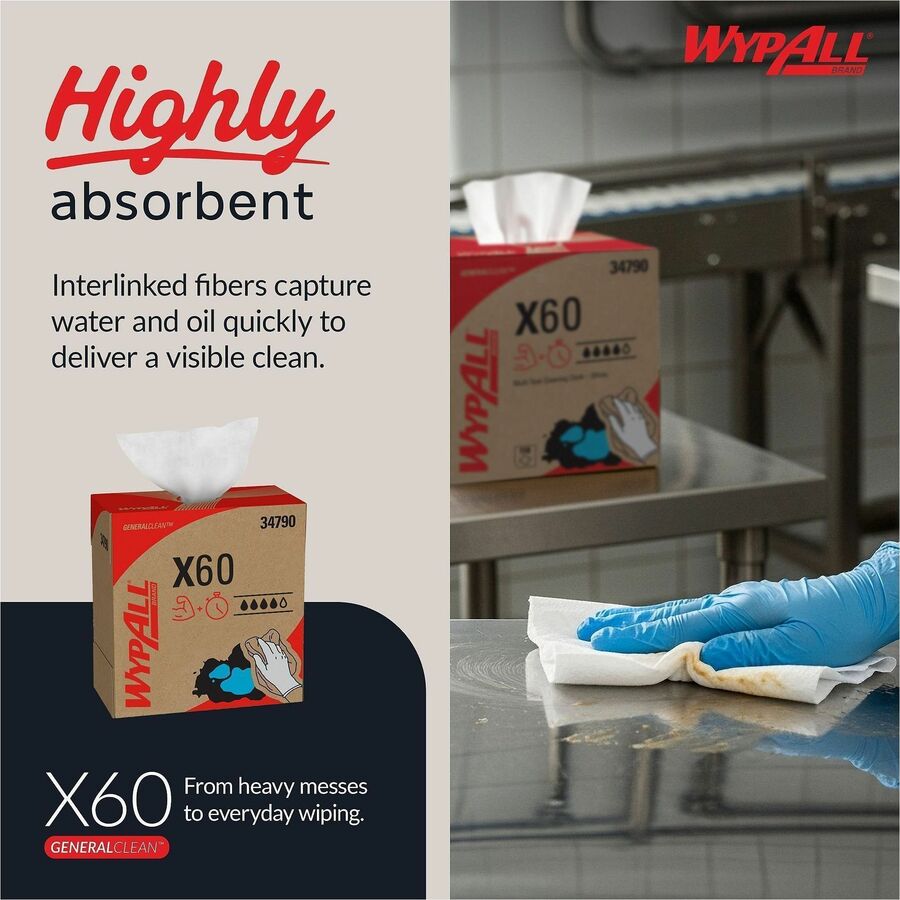 Wypall GeneralClean X60 Multi-Task Cleaning Cloths - Pop-Up Box - Alternate-Image2