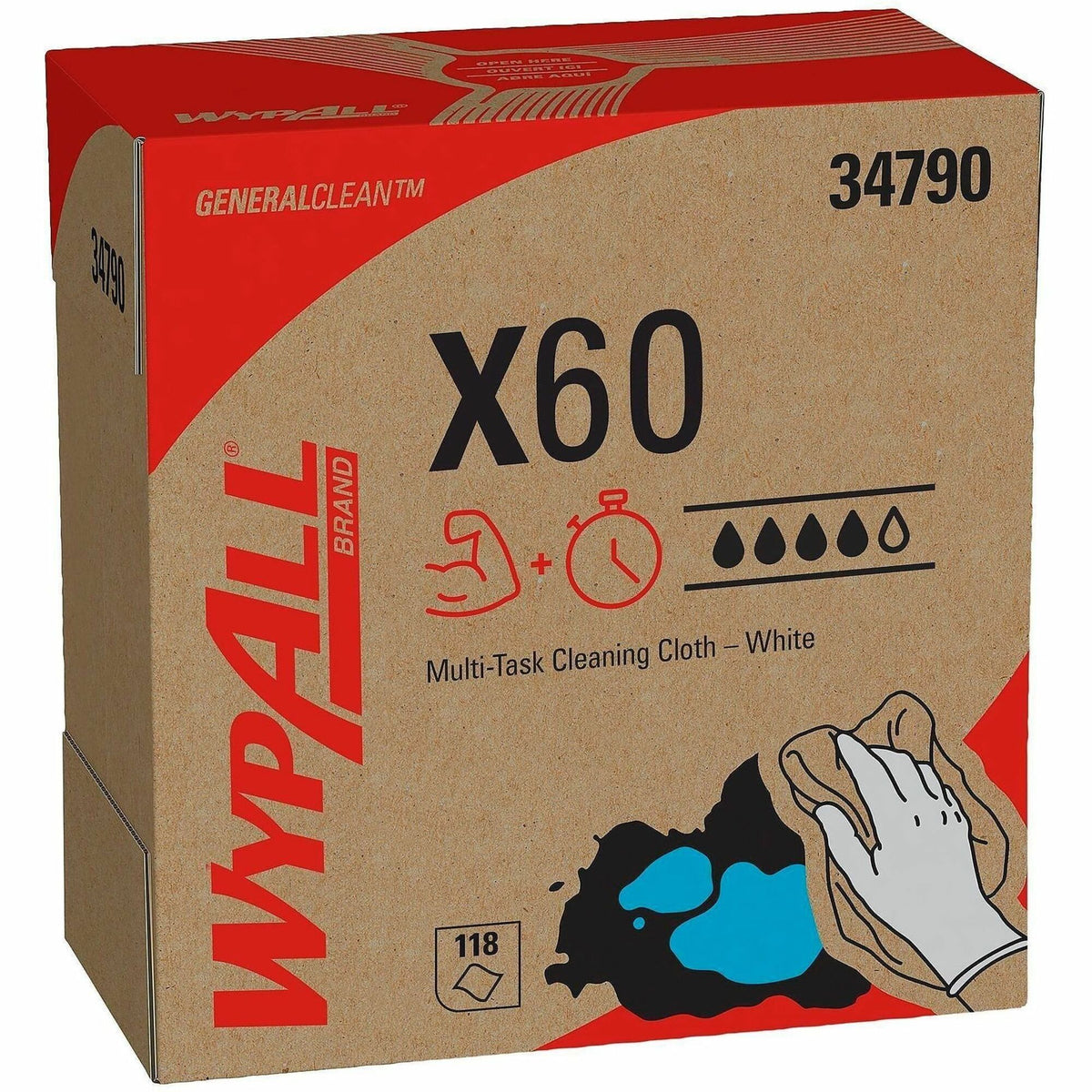 Wypall GeneralClean X60 Multi-Task Cleaning Cloths - Pop-Up Box - 2000