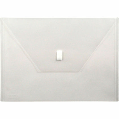 Lion A4 Recycled File Pocket: Clear Poly Weatherproof Hook & Loop Closure - Envelopes