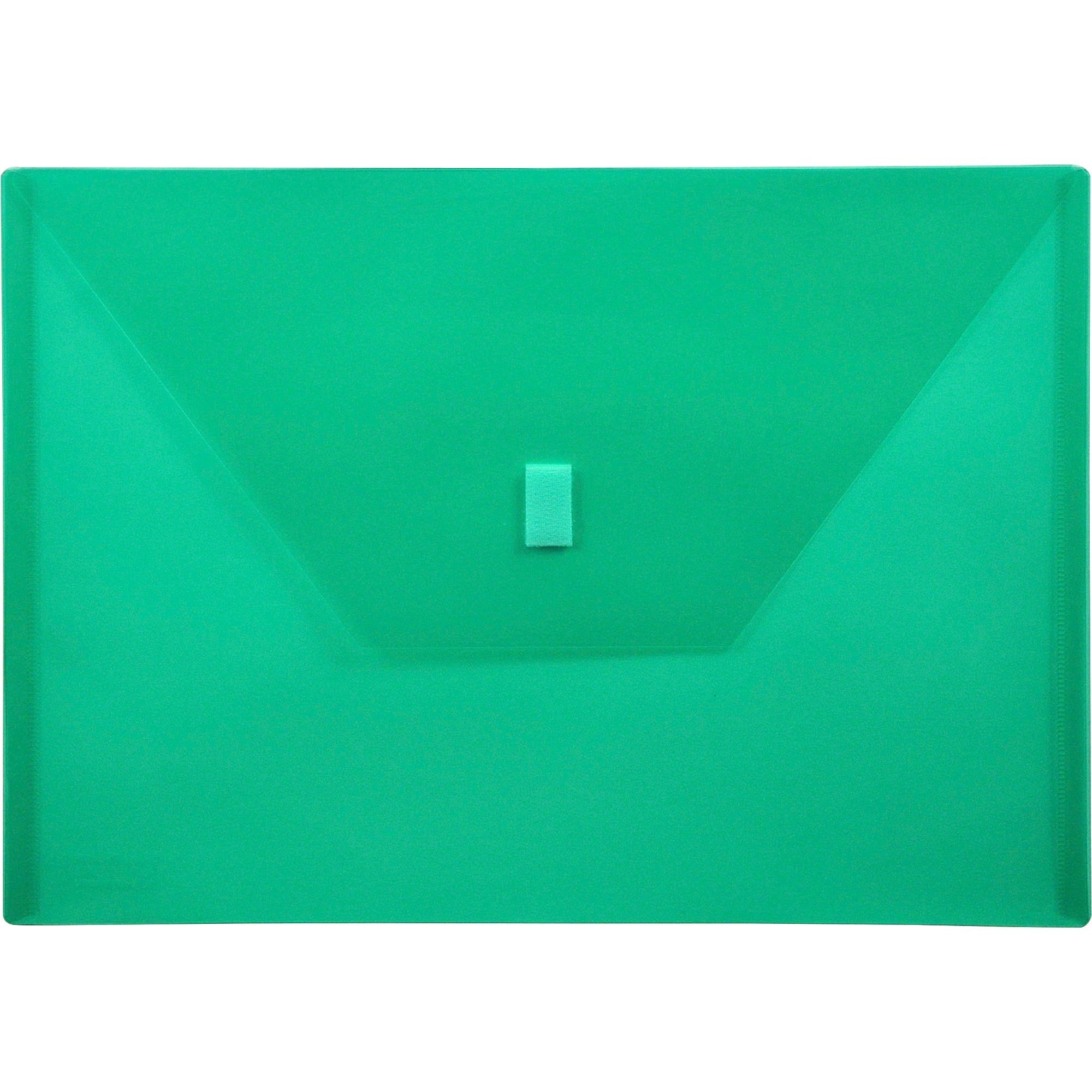 Lion 22080-GR A4 Recycled File Pocket - 8 17/64" x 11 11/16" - Poly - Green - Weather Proof, Hook & Loop Closure - 20% Recycled - 1 Each