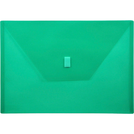 Lion 22080-GR A4 Recycled File Pocket - 8 17/64" x 11 11/16" - Poly - Green - Weather Proof, Hook & Loop Closure - 20% Recycled - 1 Each