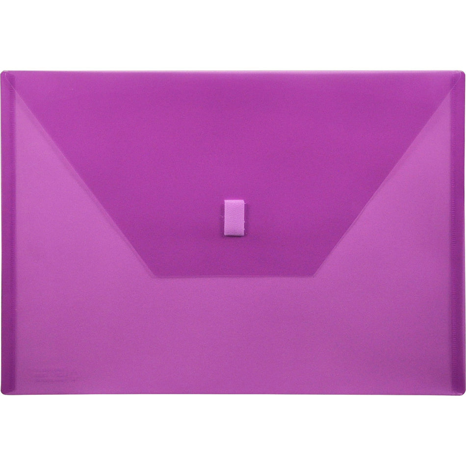 Lion 22080-PR A4 Recycled File Pocket - 8 17/64" x 11 11/16" - Poly - Purple - Weather Proof, Hook & Loop Closure - 20% Recycled - 1 Each