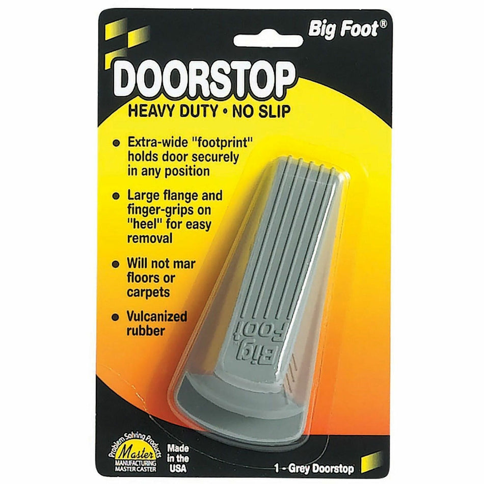 Big Foot Doorstop - Gray - Non-skid Base, Prevent Scratches, Heavy Duty, Non-slip, Impact Resistant, Crush Proof - Rubber - 1.3" Height x 2.3" Width - Gray - 1 Each