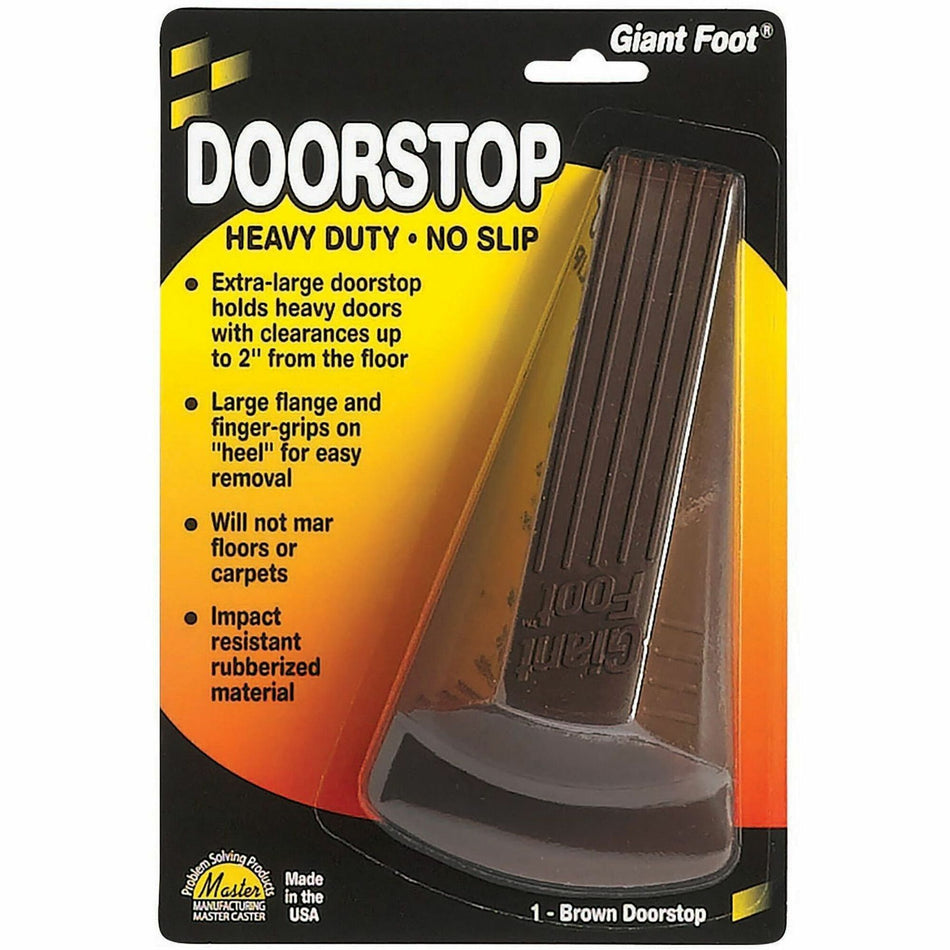 Giant Foot Doorstop - Brown - 2" Door Clearance - Non-skid Base, Prevent Scratches, Impact Resistant, Non-slip, Heavy Duty, Crush Proof - Rubber, Santoprene, Sanoprene - 2" Height x 3.5" Width - Brown - 1 Each