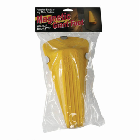 Giant Foot Magnetic Doorstop - Yellow - 2" Door Clearance - Non-skid Base, Prevent Scratches, Impact Resistant, Non-slip, Heavy Duty, Crush Proof, Magnetic - Rubber, Santoprene - 2" Height x 3.5" Width - Yellow - 1 Each