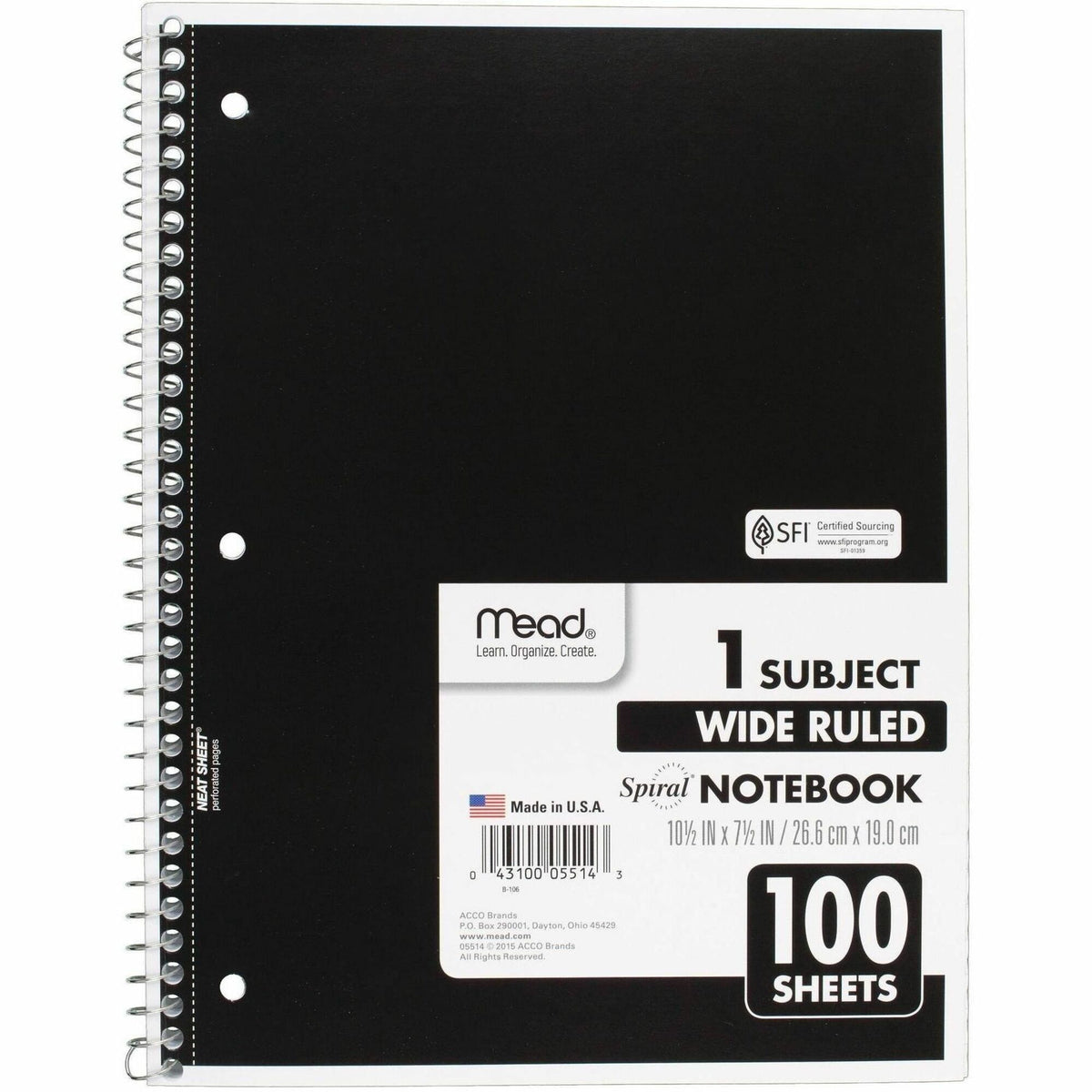Mead Spiral Bound Wide Ruled Notebooks - 2000